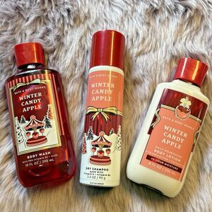 Bath & Body Works-Winter Candy Apple: 3-PC Body Lotion, Body Wash, Dry Shampoo